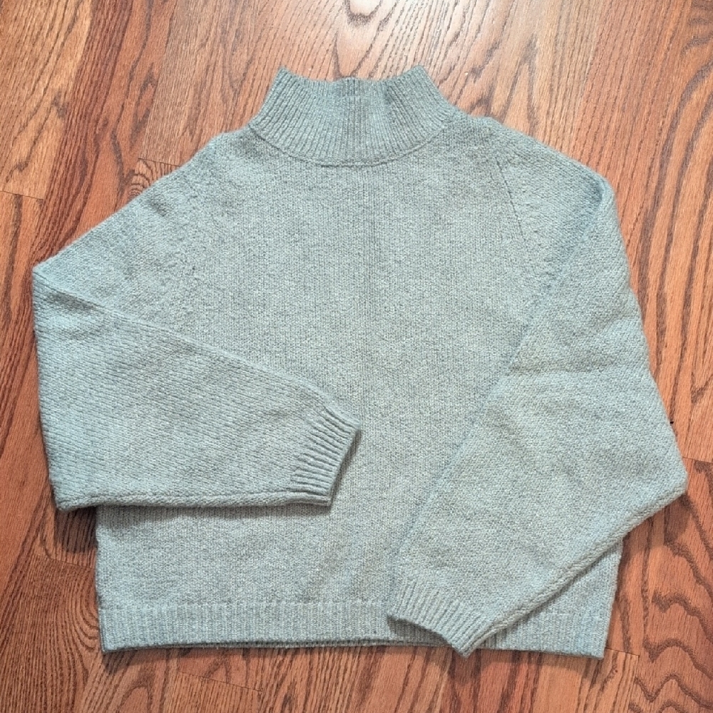 Women's Light Sage Mock Neck Sweater